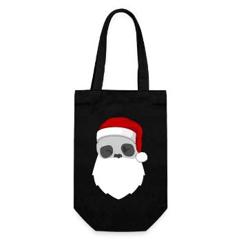 Weihnachtsmann_Schädel - Geschenkbeutel für Flaschen - Schwarz - Vorne