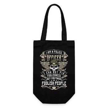 Cop Crime Scene Thief Uniform - Gift Bag for Bottles - black - Front