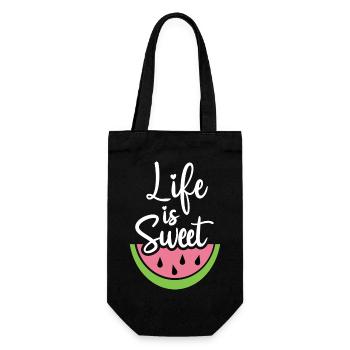 Life is Sweet - Gift Bag for Bottles - black - Front