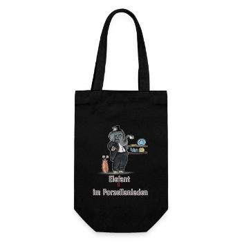 elefant - Geschenkbeutel für Flaschen - Schwarz - Vorne