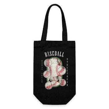 Baseball Ball Spieler USA Sport Vintage Retro - Geschenkbeutel für Flaschen - Schwarz - Vorne