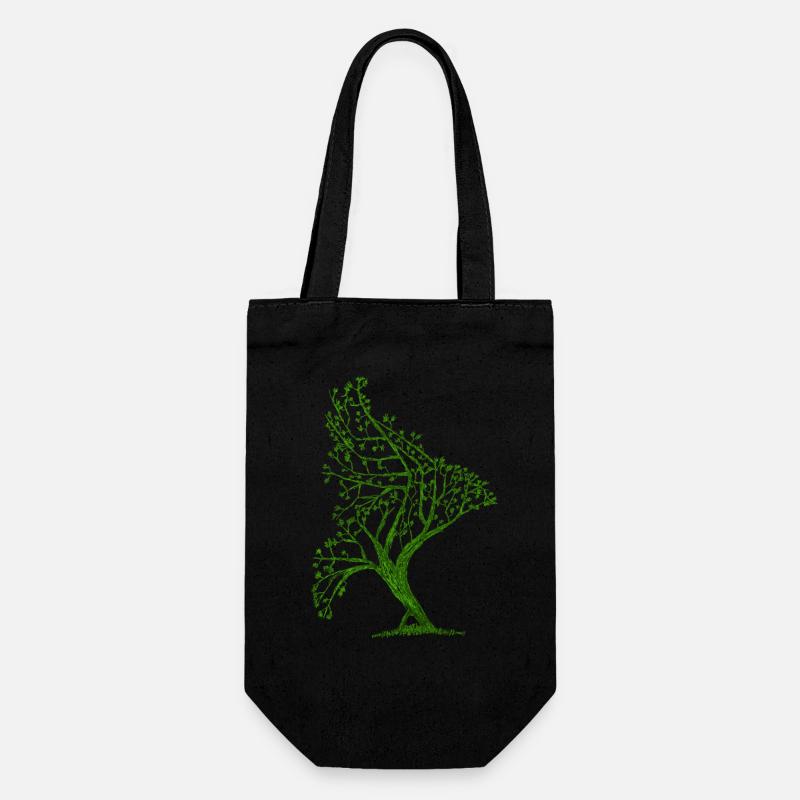 Forme d’oiseau d’arbre - Sac à bouteille - noir