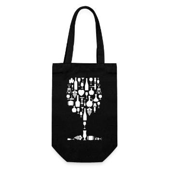 Vin Verre à vin Amateurs de vin - Sac à bouteille - noir - Devant