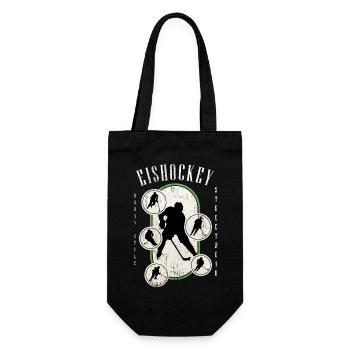 Eishockey Eishockeyspieler Spieler Vintage Retro - Geschenkbeutel für Flaschen - Schwarz - Vorne