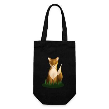Renard mignon enfantin illustration - Sac à bouteille - noir - Devant