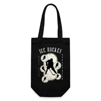Eishockey Eishockeyspieler Spieler Vintage Retro - Geschenkbeutel für Flaschen - Schwarz - Vorne
