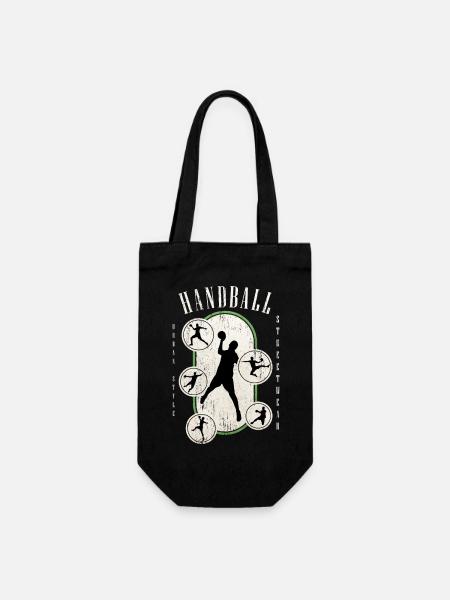 Handball Handballspieler Handballer Vintage Retro - Geschenkbeutel für Flaschen - Schwarz