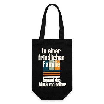 Sprüche über friedlichen Familie - Geschenkbeutel für Flaschen - Schwarz - Vorne