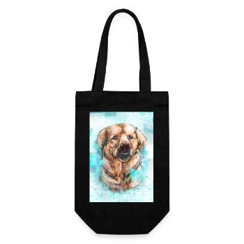 Labrador - Geschenkbeutel für Flaschen - Schwarz - Vorne