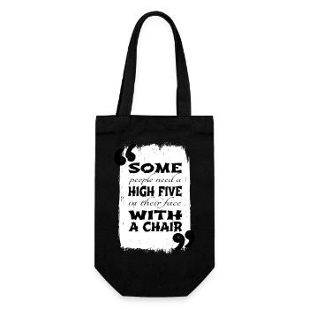 gift jokes funny birthday present quote fun - Gift Bag for Bottles - black - Front