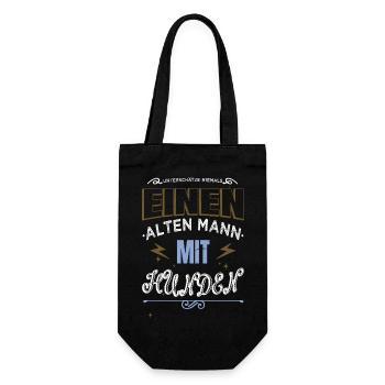 bester humor doggie enkelkind opa haustier - Geschenkbeutel für Flaschen - Schwarz - Vorne