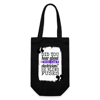 activism humor devices lgbt caution funny lgbt - Gift Bag for Bottles - black - Front