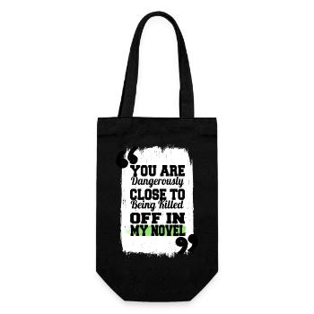 gift humor anniversary funny sayings literary - Gift Bag for Bottles - black - Front