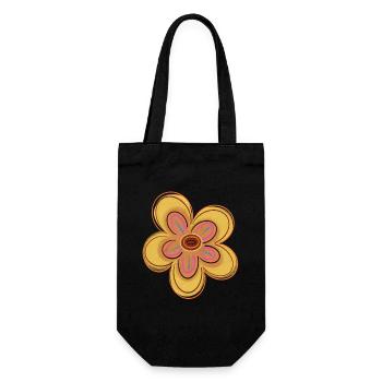 Yellow flower - Gift Bag for Bottles - black - Front
