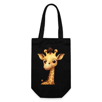 giraffe - Geschenkbeutel für Flaschen - Schwarz - Vorne