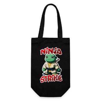Ninja Strike Turtle Fighter im Gi Manga Stil - Geschenkbeutel für Flaschen - Schwarz - Vorne