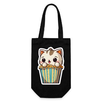Autocollants mignons de mensonges et de sommeils de chat mignon - Sac à bouteille - noir - Devant