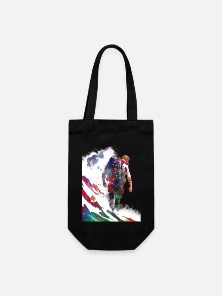 Bergsteiger Klettern Sport Kunst #mountaineer #climb - Geschenkbeutel für Flaschen - Schwarz