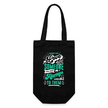 When you love some one you are always available - Gift Bag for Bottles - black - Front