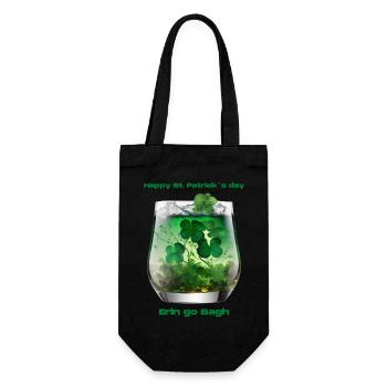 Happy St. Patrick´s Day - Geschenkbeutel für Flaschen - Schwarz - Vorne