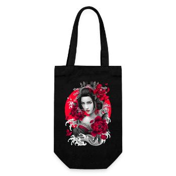 Japanese Geisha Art - Gift Bag for Bottles - black - Front