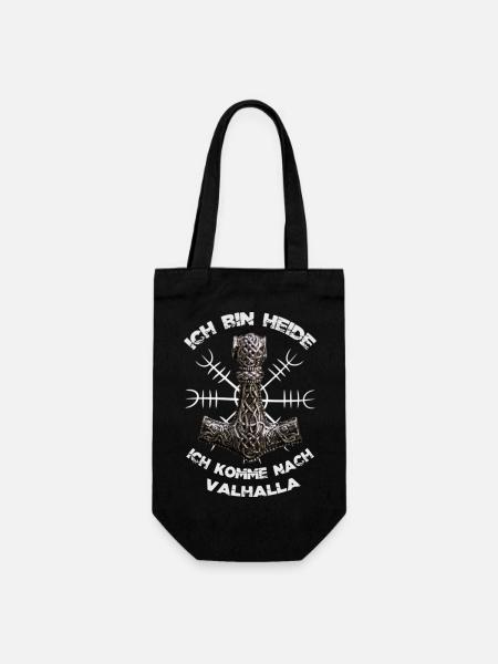 Ich bin Heide - Ich komme nach VALHALLA - Geschenkbeutel für Flaschen - Schwarz