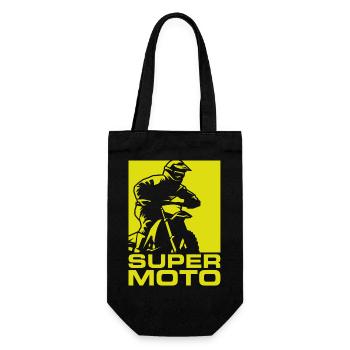 SUPER MOTO silhouette - Geschenkbeutel für Flaschen - Schwarz - Vorne