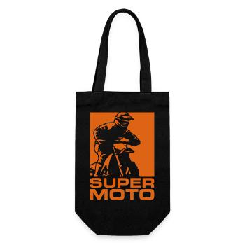 SUPER MOTO silhouette red - Gift Bag for Bottles - black - Front