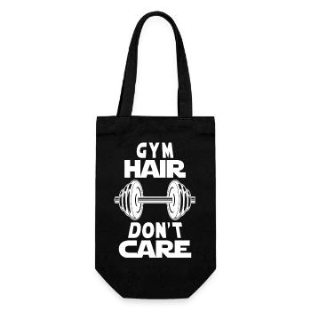 Gym Hair Don't Care - Gym Quote - Gift Bag for Bottles - black - Front