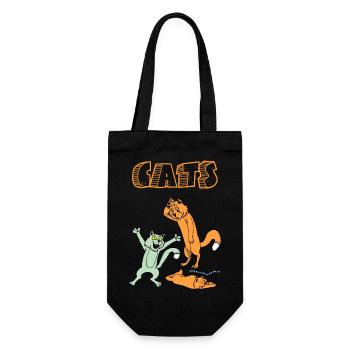 Cats 1 - Geschenkbeutel für Flaschen - Schwarz - Vorne