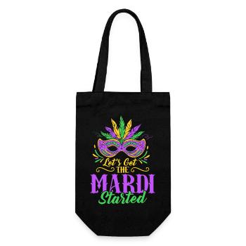 Let's Get The Mardi Started Mardi Gras Party - Geschenkbeutel für Flaschen - Schwarz - Vorne