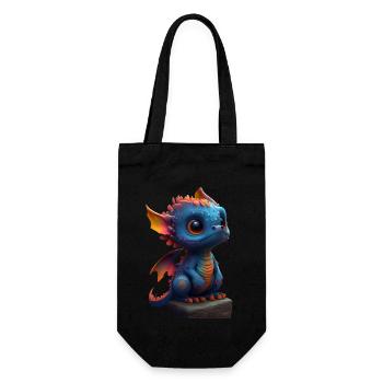 Little Cute Dragon 4 - Gift Bag for Bottles - black - Front
