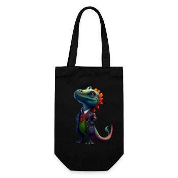 Kleiner Süßer Drache 5 - Geschenkbeutel für Flaschen - Schwarz - Vorne