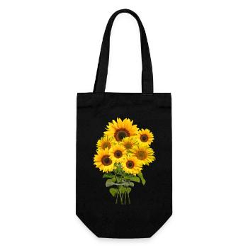 Sunflower bouquet - Gift Bag for Bottles - black - Front