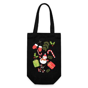 Weihnachtszeit - Tannenbaumschmuck - Weihnachten - Geschenkbeutel für Flaschen - Schwarz - Vorne
