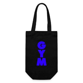 GYM Sport Training Bodybuilding Muskeln / blau - Geschenkbeutel für Flaschen - Schwarz - Vorne