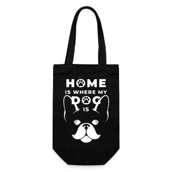 La maison est l’endroit où se trouve mon chien - Sac à bouteille - noir - Devant