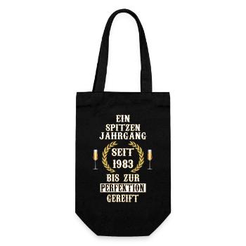 1983 EIN SPITZENJAHRGANG - Geschenkbeutel für Flaschen - Schwarz - Vorne