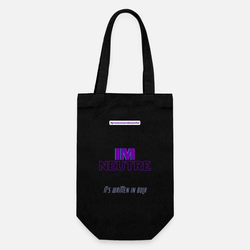 #pronounsarebeautiful im/neutre - Sac à bouteille - noir