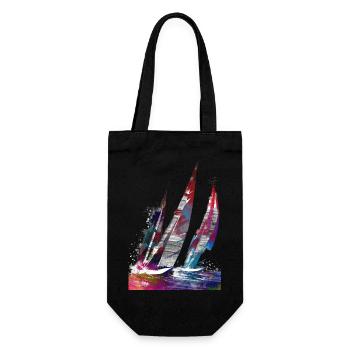 Segelsport Kunst #sailing - Geschenkbeutel für Flaschen - Schwarz - Vorne