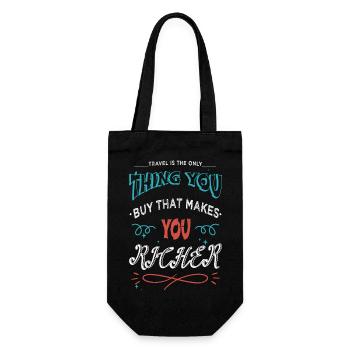 travel bug camping partner birthday present idea - Geschenkbeutel für Flaschen - Schwarz - Vorne