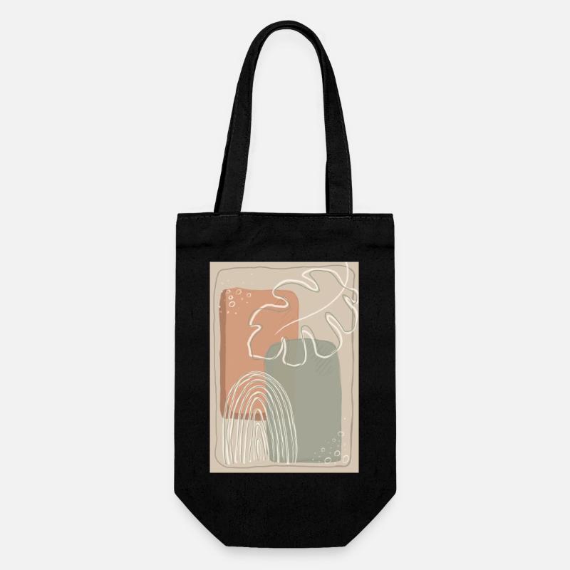 Leaf rainbow boho - Gift Bag for Bottles - black