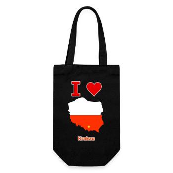 Polenkarte Flagge mit der Stadt Kraków - Geschenkbeutel für Flaschen - Schwarz - Vorne