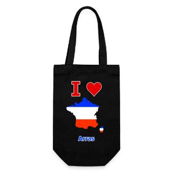 Carte du drapeau de la France avec la ville d’Arras - Sac à bouteille - noir - Devant