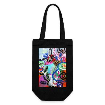 Abstract Chaos #3 original painting Design - Geschenkbeutel für Flaschen - Schwarz - Vorne