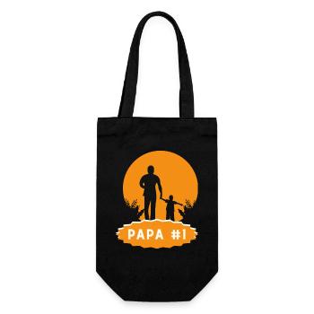 Papa#1 - Geschenkbeutel für Flaschen - Schwarz - Vorne