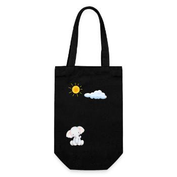 Éléphant mignon - Sac à bouteille - noir - Devant