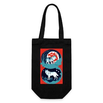 Wolf and mystery - Gift Bag for Bottles - black - Front