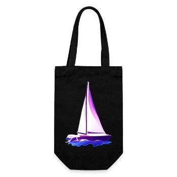 Sailing Sailing Sailing Sailing Sailboat - Gift Bag for Bottles - black - Front