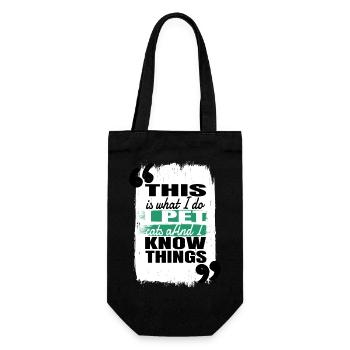 cat face tshirts funny quote present idea aww - Geschenkbeutel für Flaschen - Schwarz - Vorne